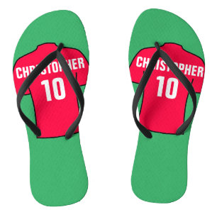 Football Shirt in Red Flip Flops