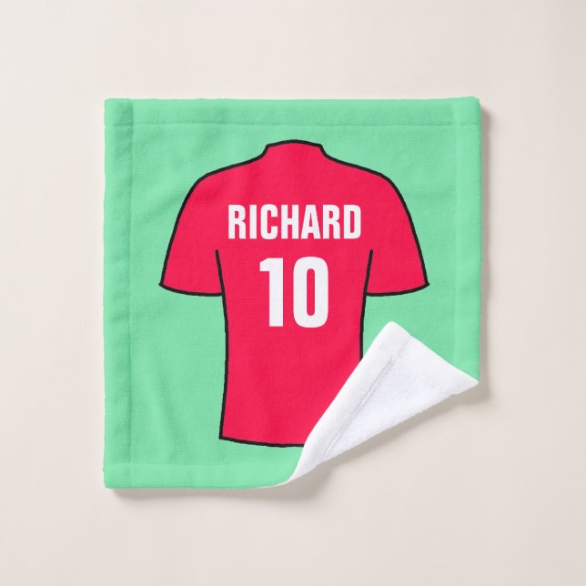 Football Shirt in Red Wash Cloth (Wash Cloth)