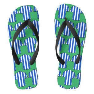 Football Shirts Design in Blue Stripes Flip Flops