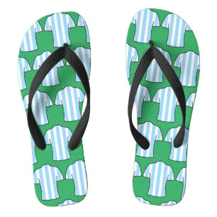 Football Shirts Design in Light Blue Stripes Flip Flops