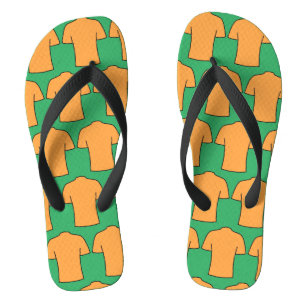 Football Shirts Design in Orange Flip Flops