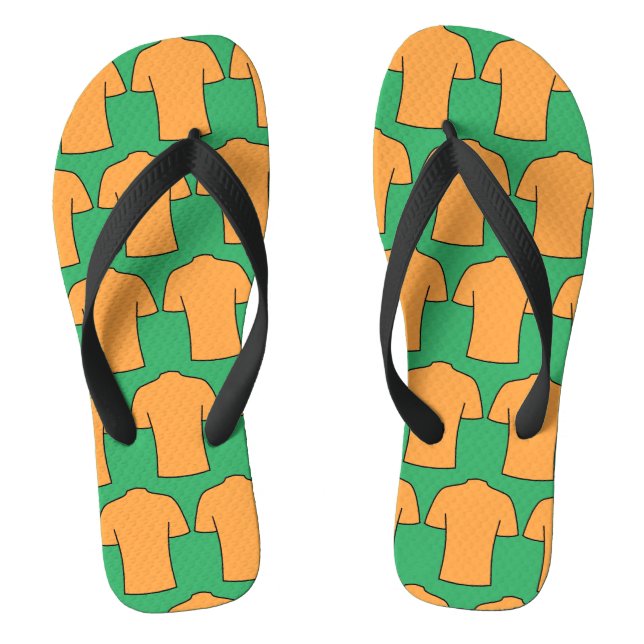 Football Shirts Design in Orange Flip Flops (Footbed)