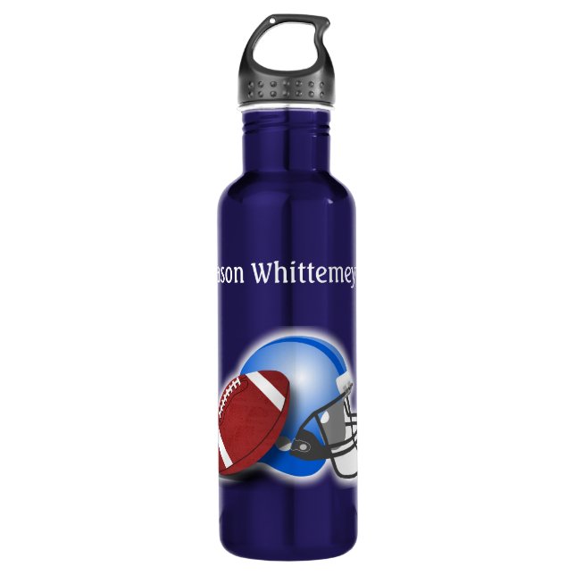 Football Silhouetted Players and Ball personalise 710 Ml Water Bottle (Front)