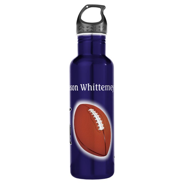 Football Silhouetted Players and Ball personalize 710 Ml Water Bottle (Front)