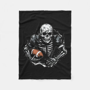 Football Skeleton Football Player Halloween Spooky Fleece Blanket