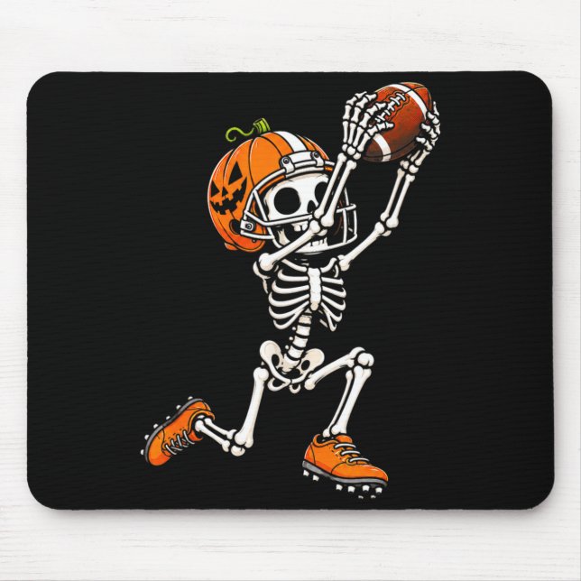 Football skeleton halloween pumpkin  mouse mat (Front)