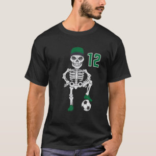 Football Skeleton Jersey Number 12 Team Gift T-Shirt