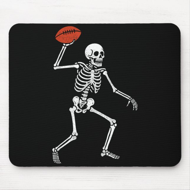 Football Skeleton Playing Football Halloween Skull Mouse Mat (Front)
