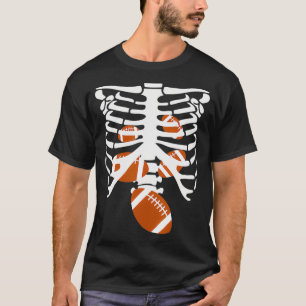 Football Skeleton Rib Cage XRay Spooky Halloween C T-Shirt