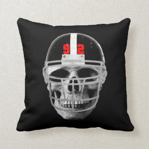 Football skull cushion