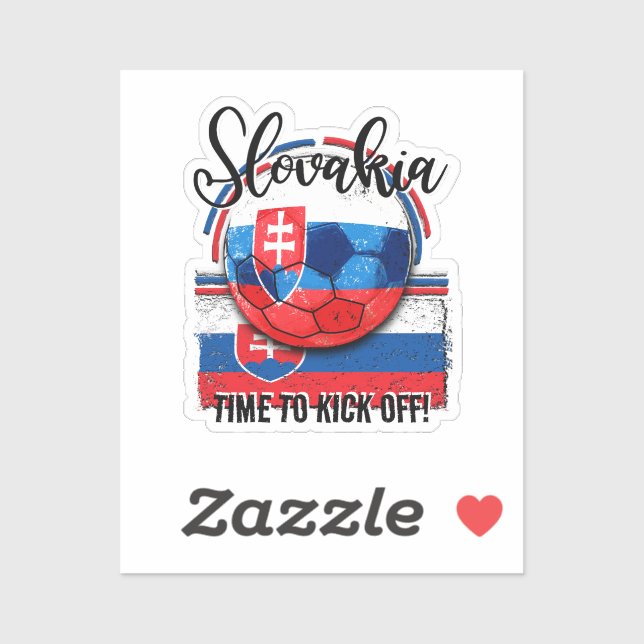 Football Slovakia Flag, Soccer White Blue Red (Sheet)