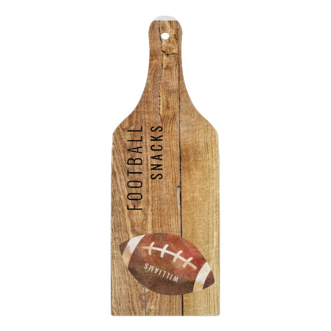Football Snacks Custom Name  Cutting Board (Front)