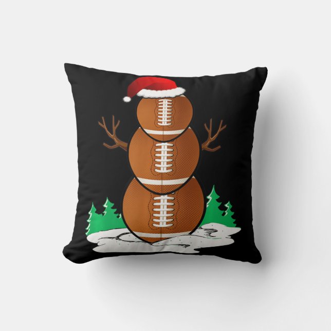 Football Snowman Balls Christmas Pajama Gifts Men  Cushion (Front)
