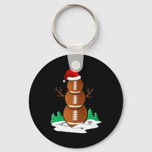 Football Snowman Balls Christmas Pajama Gifts Men  Key Ring