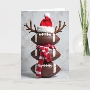 Football Snowman Christmas Card