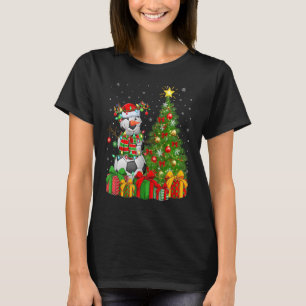 Football Snowman Lights Xmas Tree Santa Football C T-Shirt