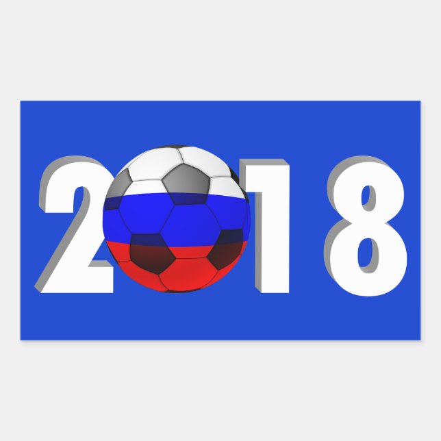 FOOTBALL SOCCER  2018 RECTANGULAR STICKER (Front)