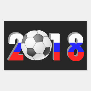 FOOTBALL SOCCER  2018 RECTANGULAR STICKER