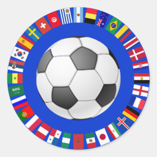 FOOTBALL SOCCER 2018 TEAM FLAGS SYMBOL CIRCLE CLASSIC ROUND STICKER