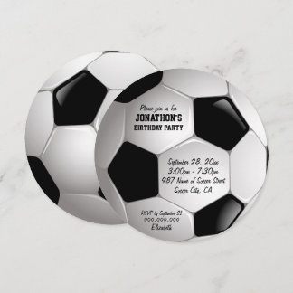 Football Soccer Ball Birthday Party Invitation