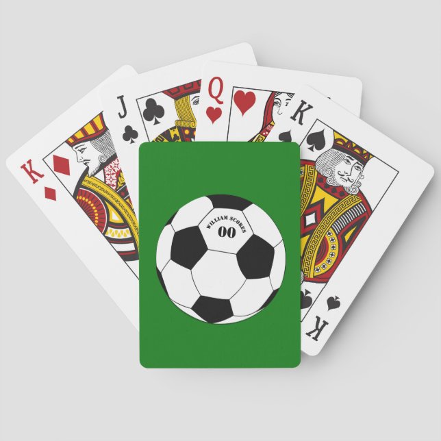 Football, Soccer Ball Cards with Name & Number (Back)