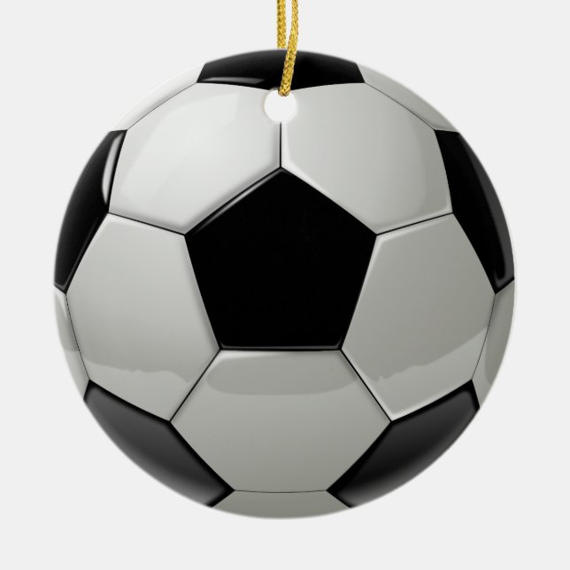 Football Soccer Ball Ceramic Tree Decoration (Front)