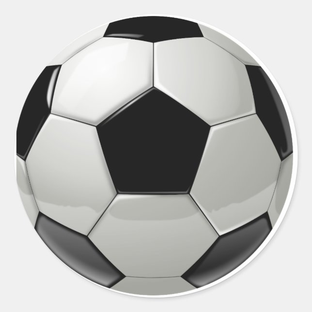 Football Soccer Ball Classic Round Sticker (Front)