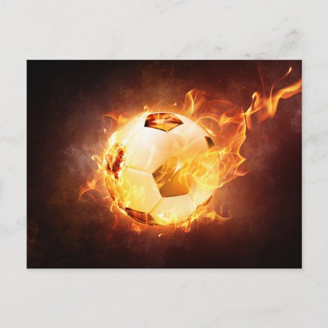Football Soccer Ball on Fire Postcard (Front)