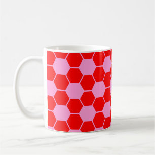Football / Soccer Ball Texture - Red & Pink Coffee Mug
