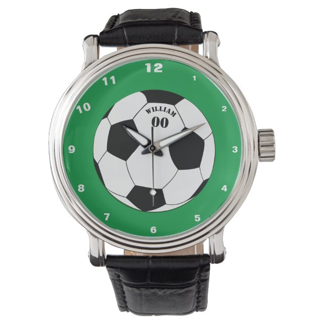 Football & Soccer Ball Watch with Name & Number (Front)