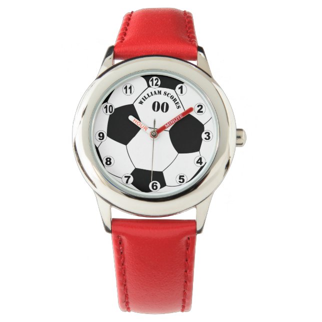 Football & Soccer Ball Watch with Name / Number (Front)