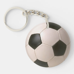 Football Soccer Ball Zipper-pull, ID Tag Key Ring