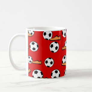 Football / Soccer - Balls & Boots Seamless Pattern Coffee Mug
