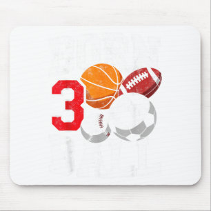 Football soccer basketball 3nd birthday boy born mouse mat