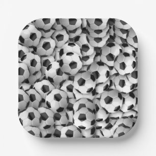 Football Soccer Birthday Sport Theme Pattern Paper Plate
