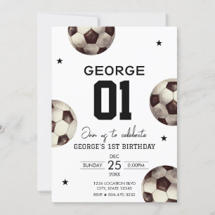 Football soccer Boy Birthday Invitation