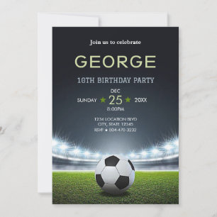 Football soccer Boy Birthday Invitation