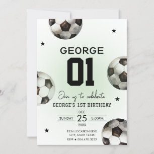 Football soccer Boy Birthday Party Invitation