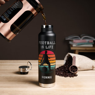 Football Soccer Custom Text & Name Boys Water Bott Bottle