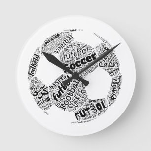 Football Soccer Futbol Round Clock