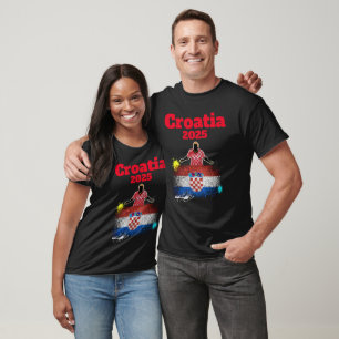 Football Soccer Goal Celebration Croatia Flag 2025 T-Shirt
