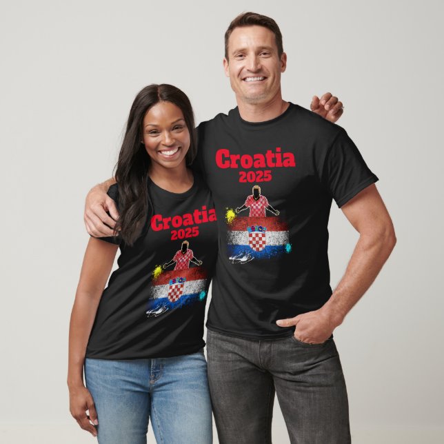 Football Soccer Goal Celebration Croatia Flag 2025 T-Shirt (Unisex)