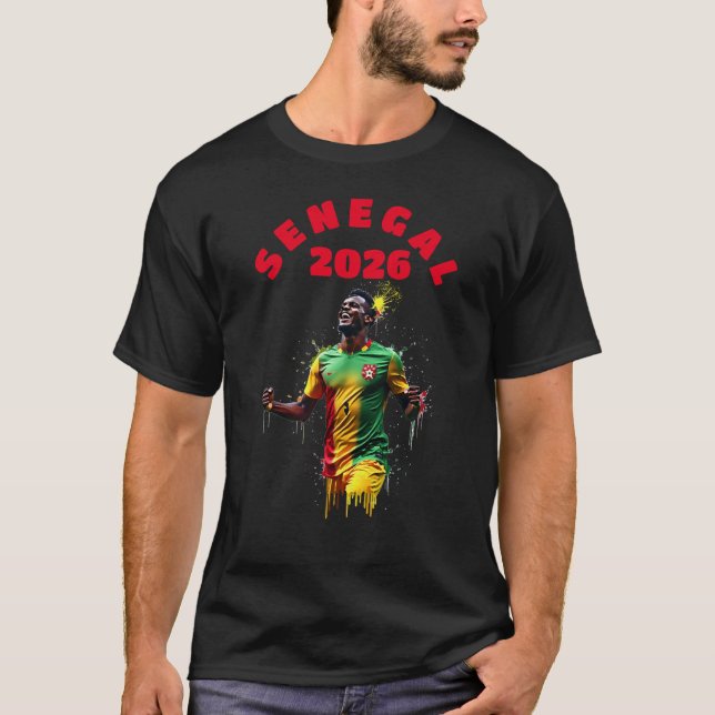 Football Soccer Goal Celebration Senegal Flag 2026 T-Shirt (Front)