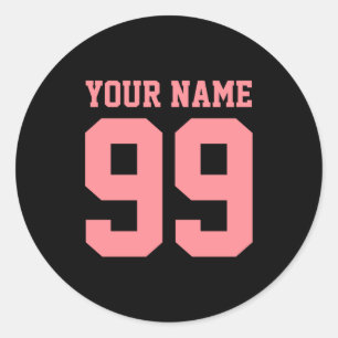 Football Soccer Name Number Boy Girl Personalised Classic Round Sticker