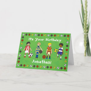 Football Soccer personalized birthday card