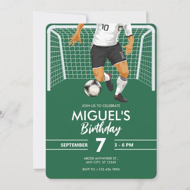 Football soccer player  invitation (Front)