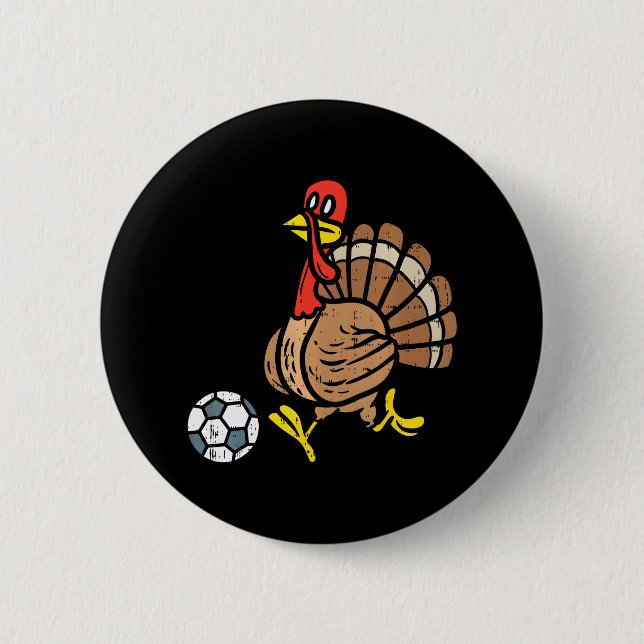 Football Soccer Player Turkey Thanksgiving Day 6 Cm Round Badge (Front)
