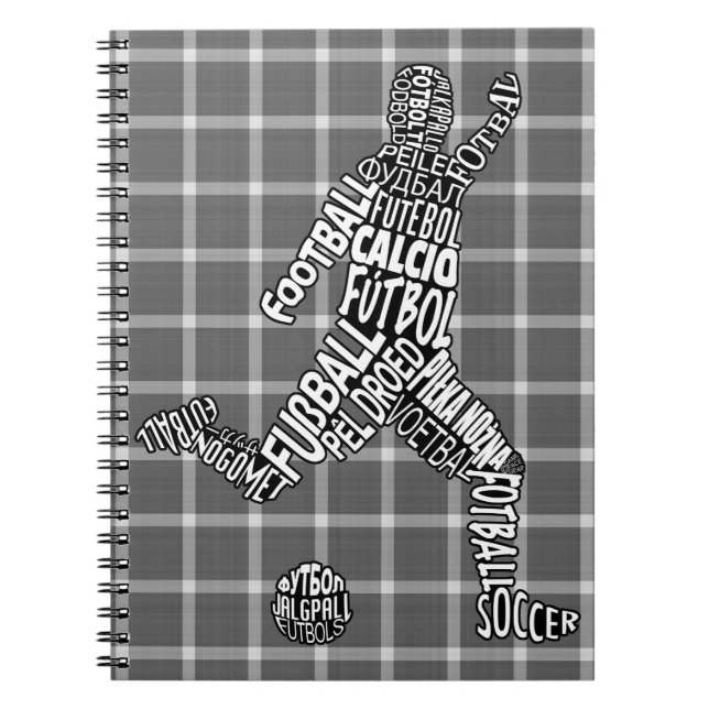 Football Soccer Typography Notepad Notebook (Front)