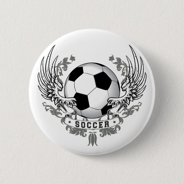 Football Soccer Wings Button (Front)