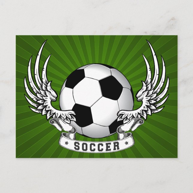 Football Soccer Wings Postcard (Front)